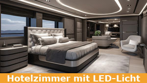 Die Beleuchtung spielt in jedem Hotelzimmer eine entscheidende Rolle - Neben der Atmosphäre und dem Komfort spielt auch die Energieeffizienz eine große Rolle.