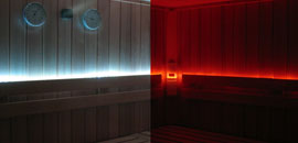 LED Streifen in der Sauna