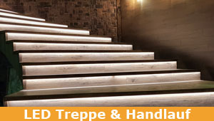 LED Streifen für die Treppe und den Handlauf