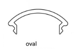 niedrige, ovale LED Profil - Abdeckung
