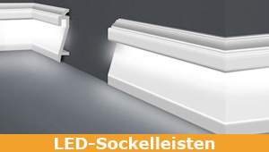 LED-Sockelleisten | Polystyrol / HDPS Profil | Wandabschluss | Fussleisten