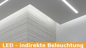LED - indirekte Beleuchtung - versteckte Lichtquelle reflektiert das Licht - LED-Stripes in Stuckleisten, Vouten & Decken