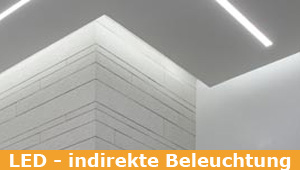 LED - indirekte Beleuchtung - LED-Stripes in Stuckleisten, Vouten & Decken LED - indirekte Beleuchtung - versteckte Lichtquelle reflektiert das Licht - LED-Stripes in Stuckleisten, Vouten & Decken