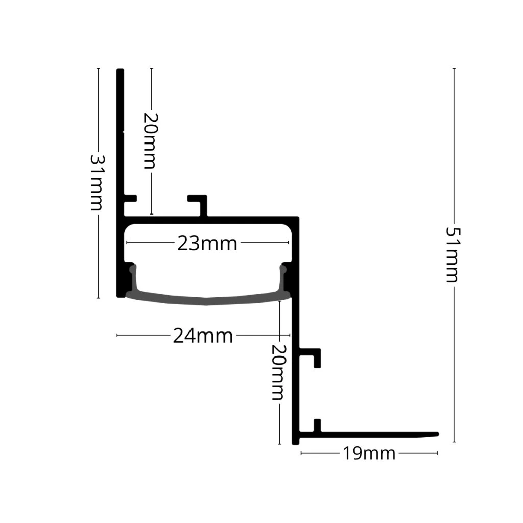 Schattenfugen Beleuchtung als indirekte LED Lichtlinie an der Decke