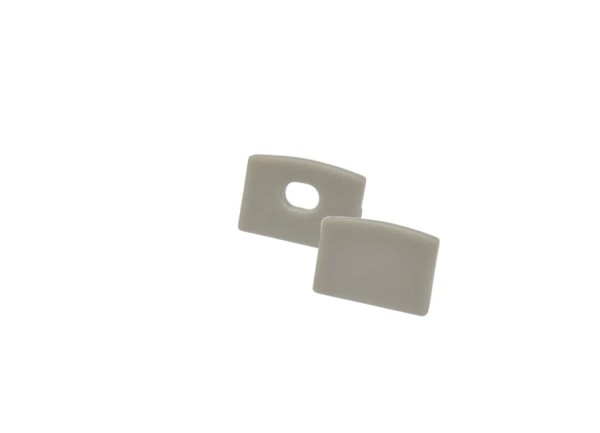 EndkappenSet grau LED-Alu-Profil C-Flach mit Nut