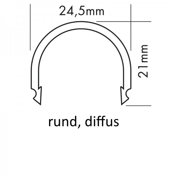 PMMA-Abdeckung M rund diffus