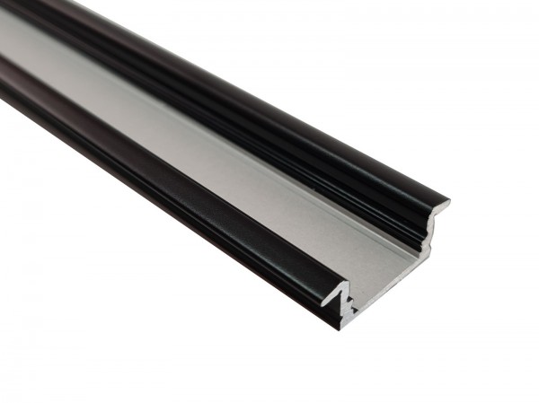 LED-Alu-Profil C-Line flach Einbau schwarz