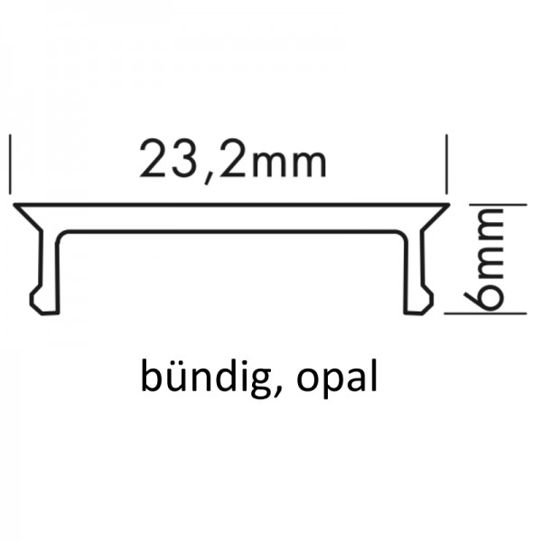 PMMA-Abdeckung M bündig opal