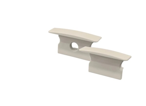 EndkappenSet grau LED-Alu-Profil C-Line flach Einbau mit Nut