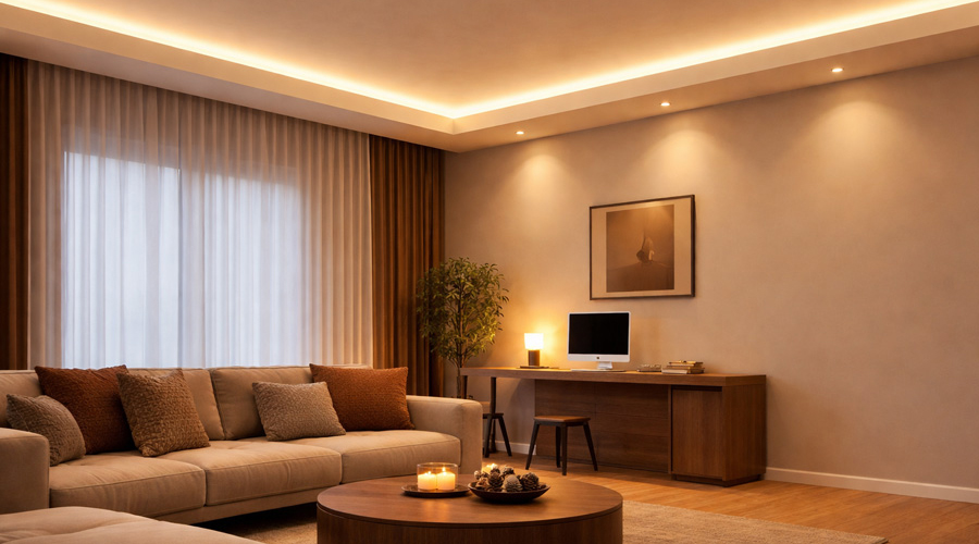 Lichtvoute indirekte LED Deckenbeleuchtung im Trockenbau