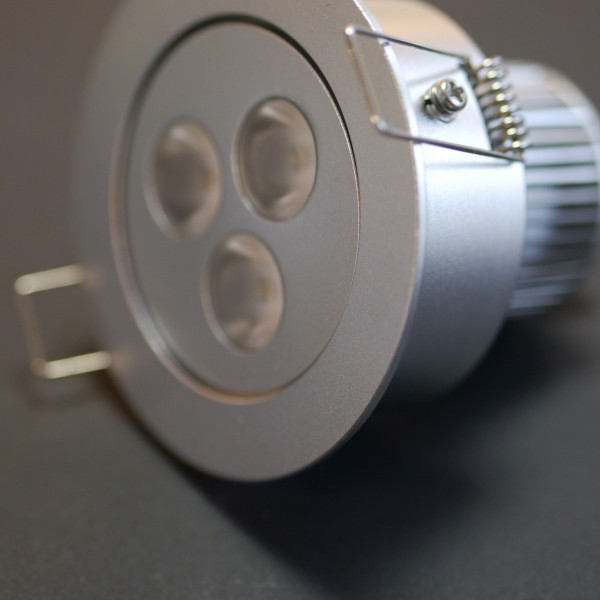 5W LED Einbauspot rund Alu poliert Cree XP-E warmweiß 230V