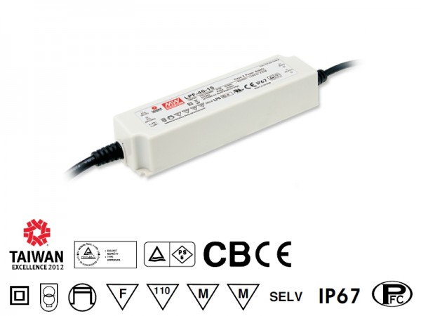 LED-Möbeleinbaunetzteil 24V 40W IP67